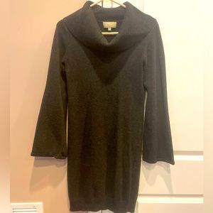 Joan Vass cowl neck sweater dress dark gray small